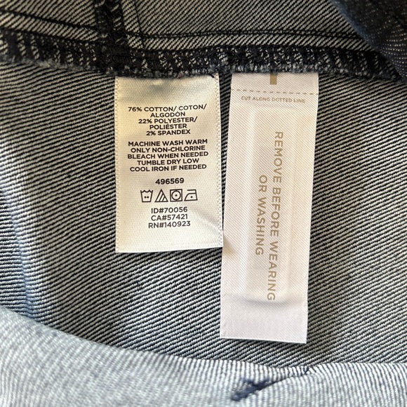 NWT LOFT Dark Denim Stretch Pocket Shift Skirt SIZE 6 - Picture 5 of 6